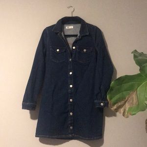 Denim button up dress